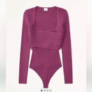 Abercrombie & Fitch LuxeSoft Wrap Sweater Bodysuit, Size XS